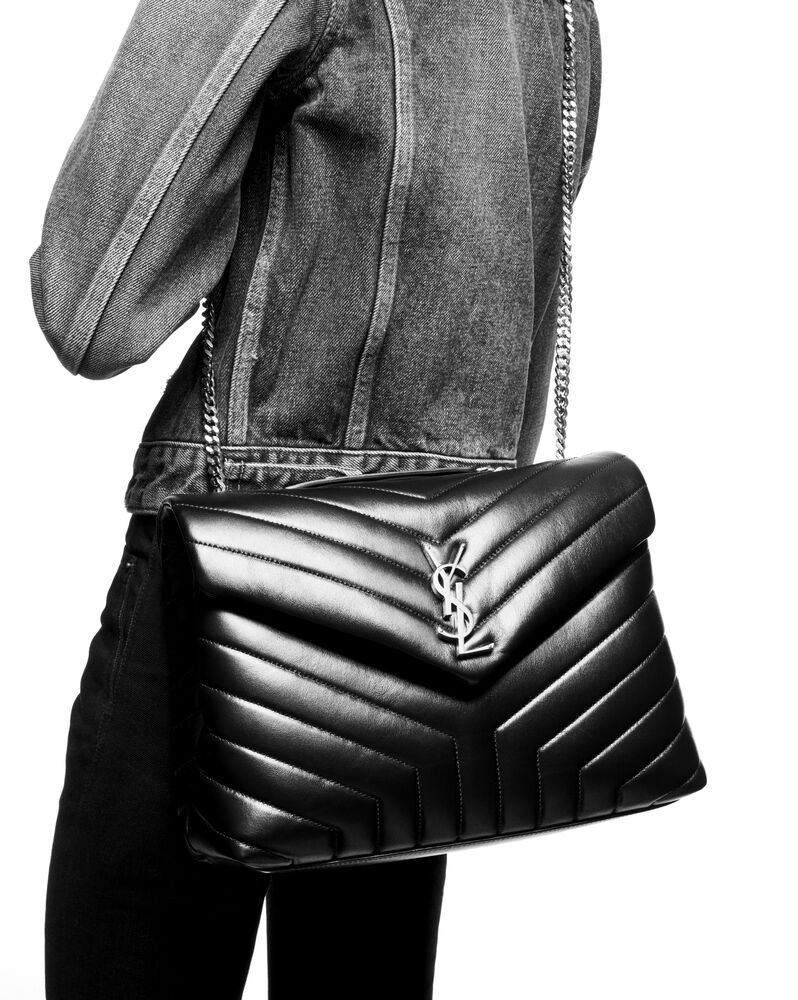 SaintLaurent_medium loulou bag with chain and black y quilted leather