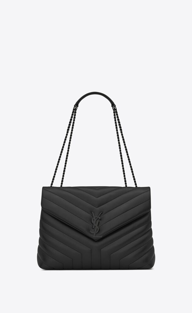 SaintLaurent_medium loulou bag with chain and black y quilted leather
