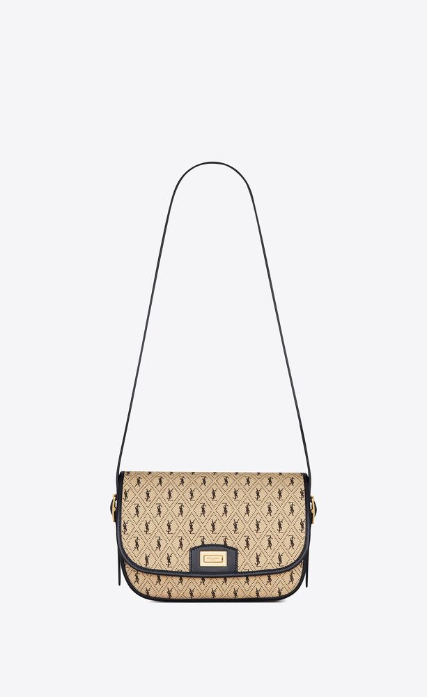 SaintLaurent_monogram all over medium satchel in canvas
