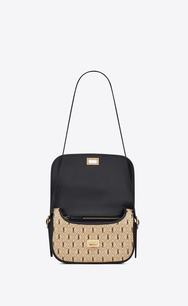 SaintLaurent_monogram all over medium satchel in canvas thumbnail
