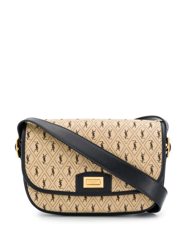 SaintLaurent_monogram all over medium satchel in canvas