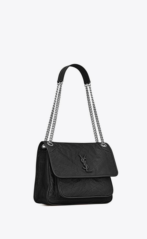 SaintLaurent_niki medium bag in crinkled vintage leather thumbnail