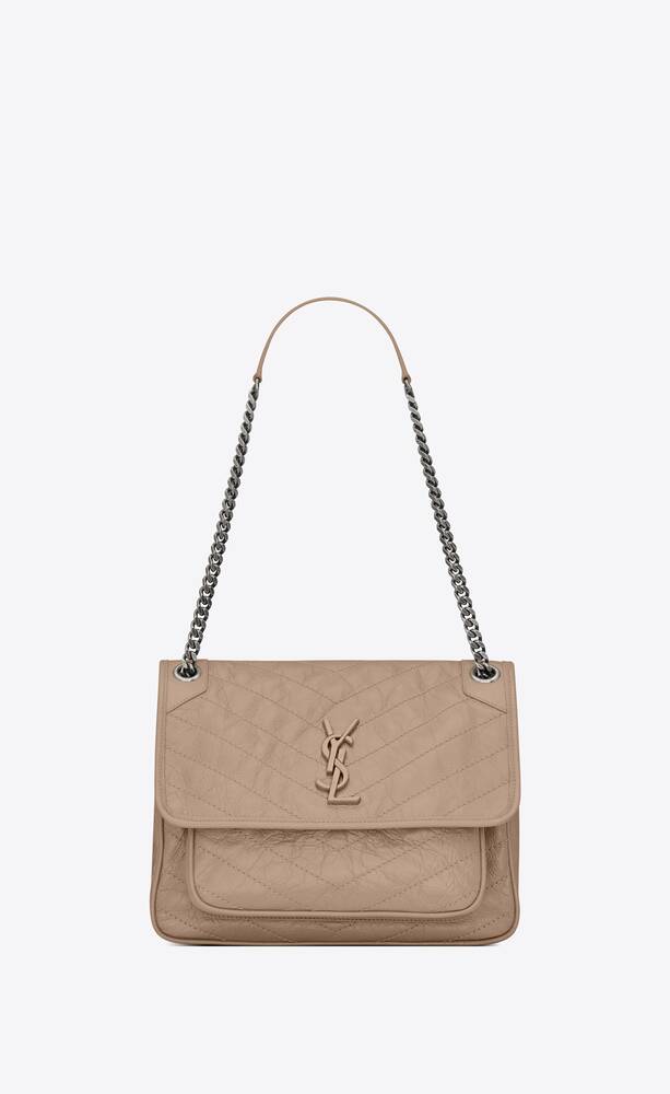 SaintLaurent_niki medium bag in crinkled vintage leather