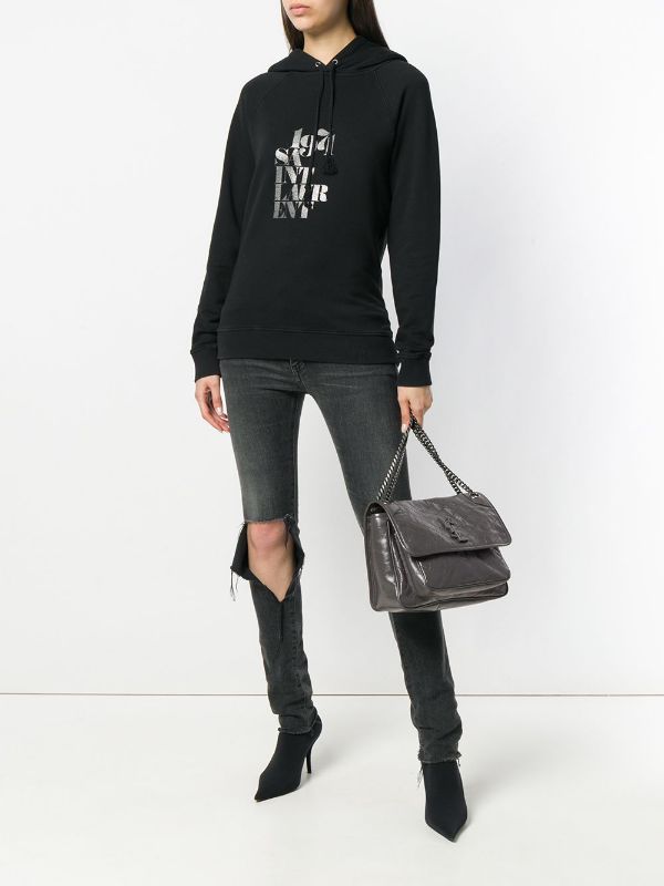 SaintLaurent_niki medium bag in crinkled vintage leather thumbnail