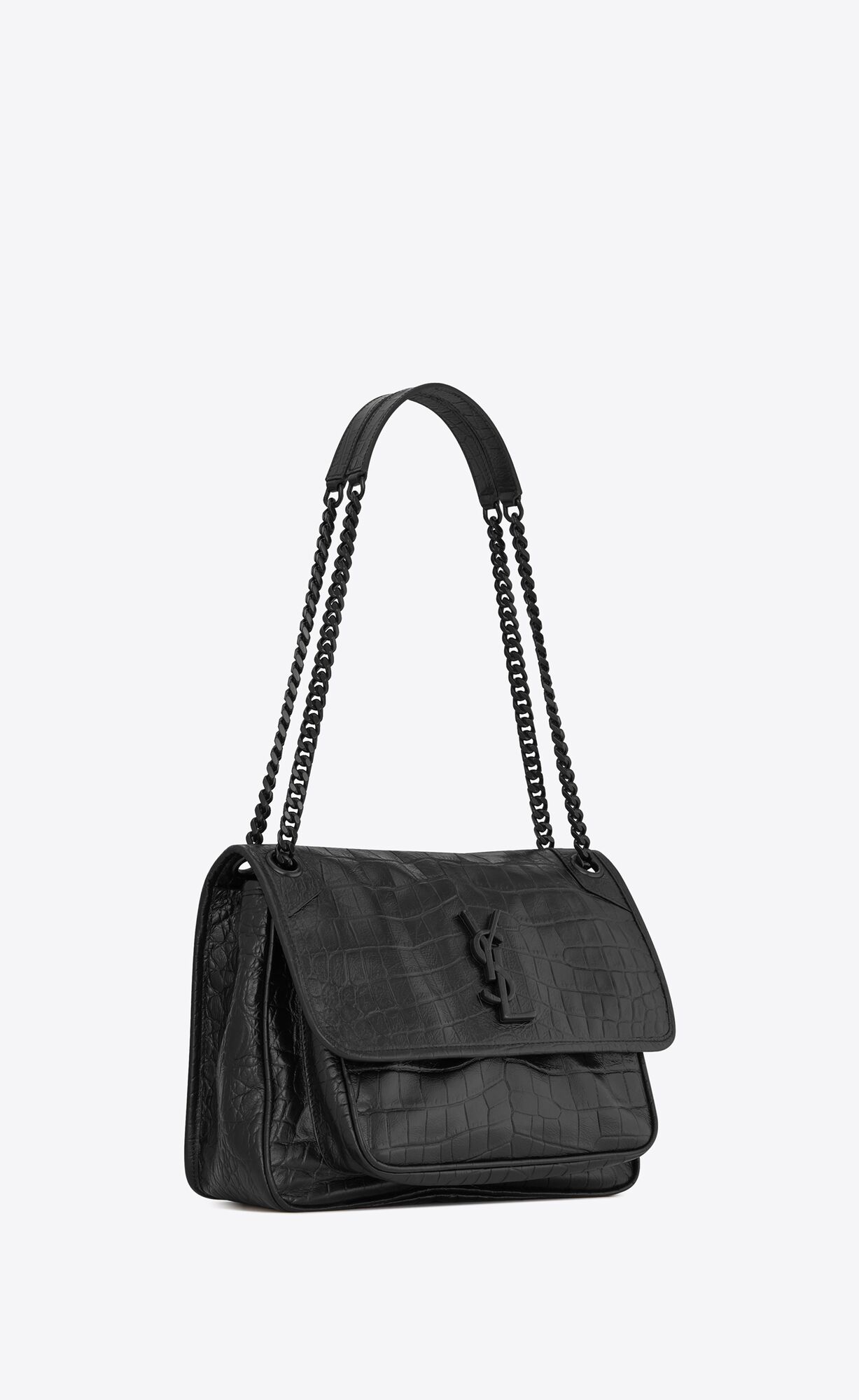 SaintLaurent_niki medium in soft crocodile-embossed leather