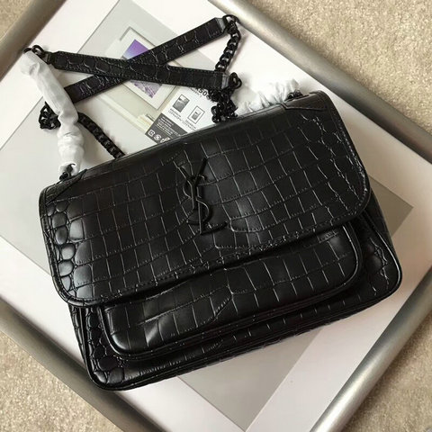 SaintLaurent_niki medium in soft crocodile-embossed leather thumbnail