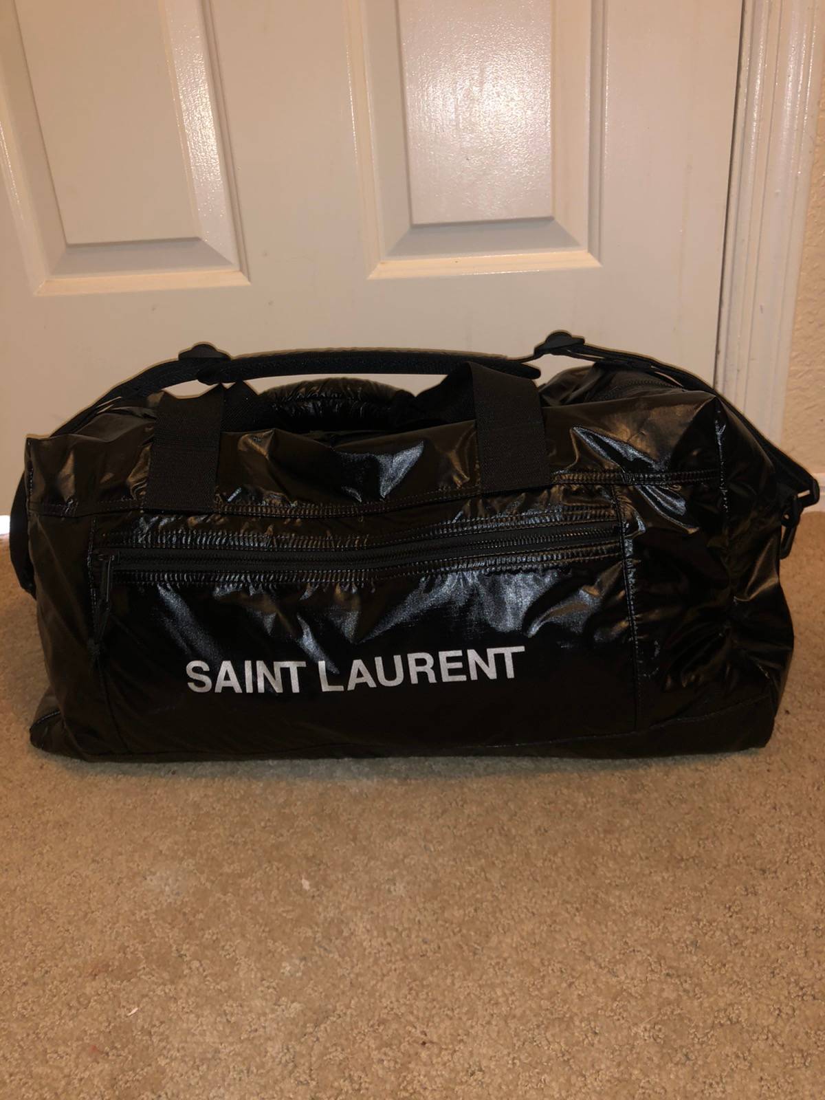 SaintLaurent_nuxx duffle bag in nylon with a saint laurent print