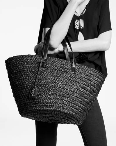 SaintLaurent_panier medium bag in raffia thumbnail
