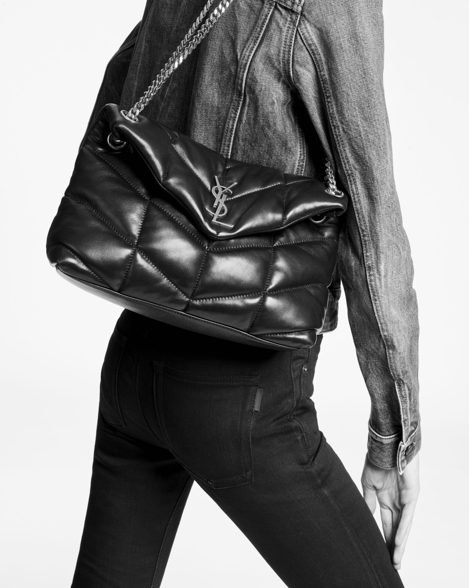 SaintLaurent_puffer small bag in quilted lambskin thumbnail
