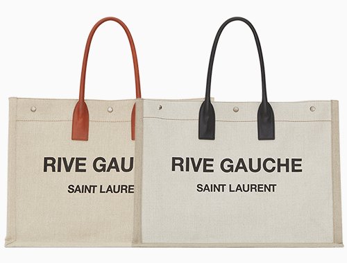 SaintLaurent_rive gauche tote bag in linen and leather