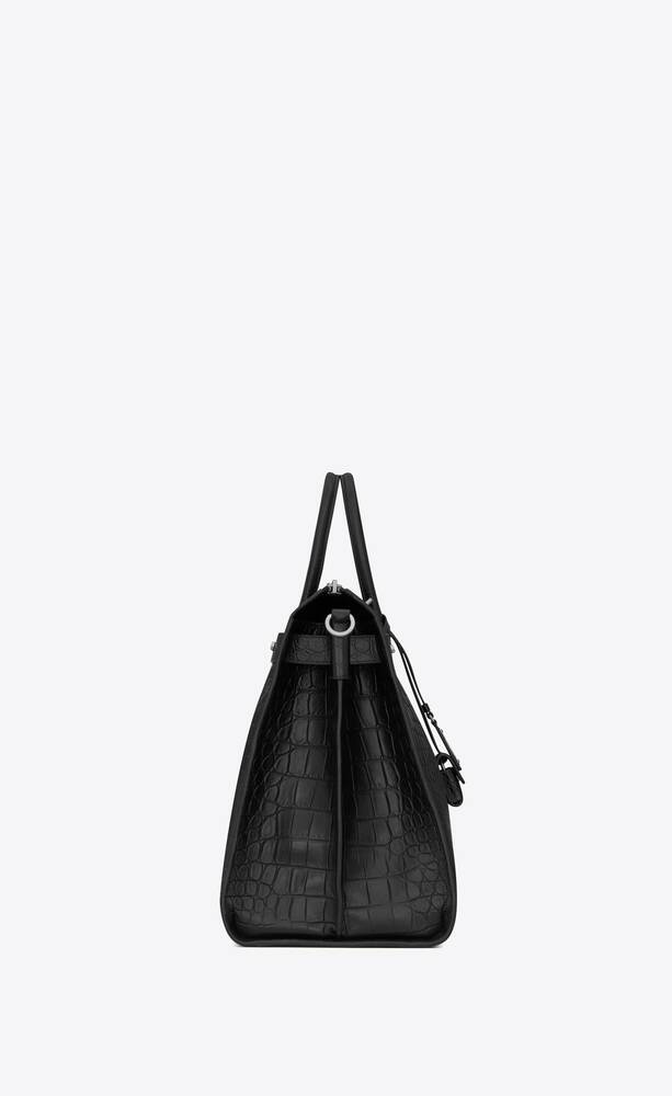 SaintLaurent_sac de jour 48-hour duffle bag in embossed crocodile