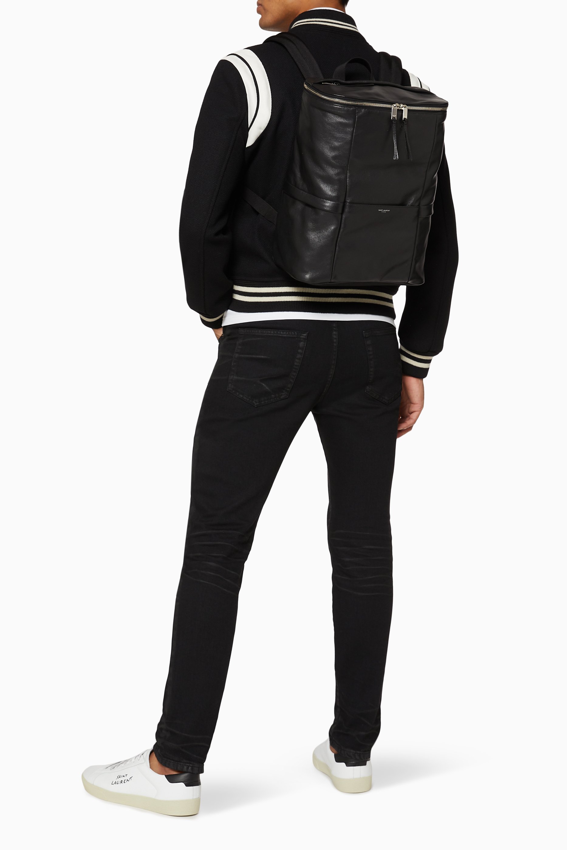 SaintLaurent_sid backpack in antiqued lambskin