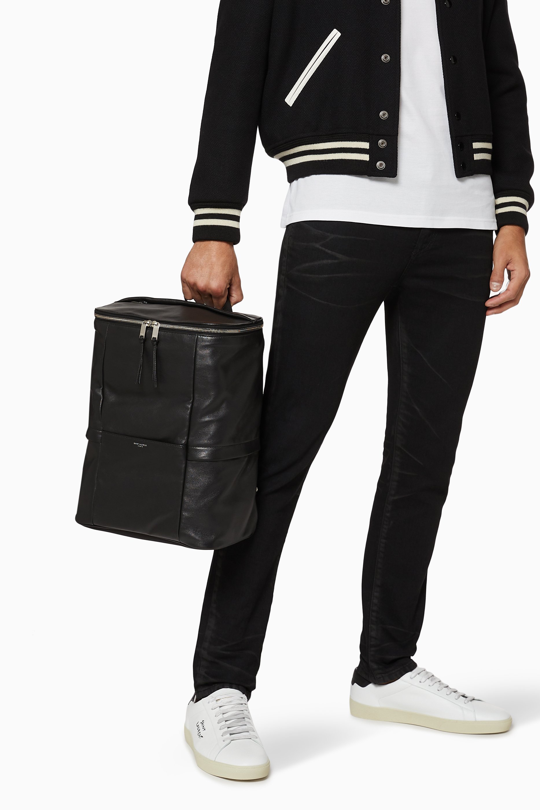 SaintLaurent_sid backpack in antiqued lambskin