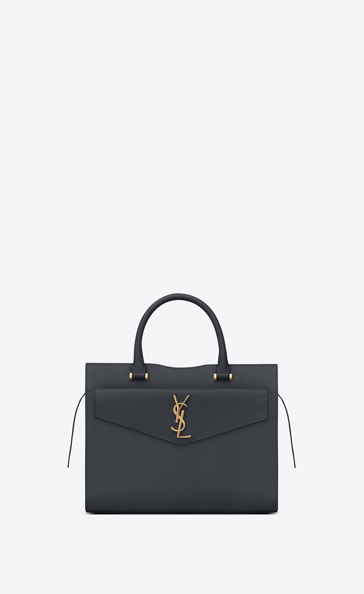 SaintLaurent_uptown medium tote in shiny smooth leather