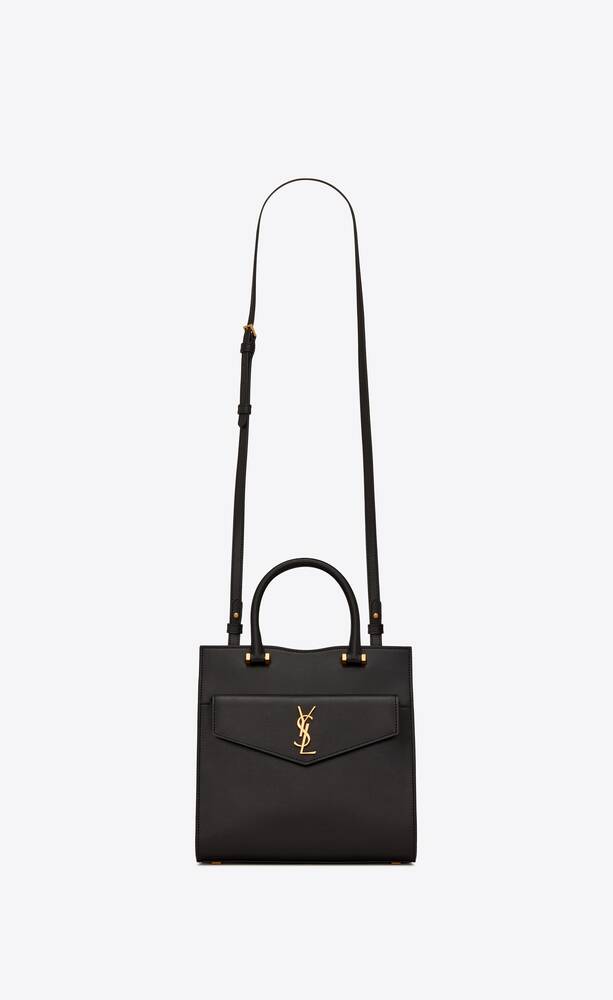 SaintLaurent_uptown small tote in grain de poudre embossed leather