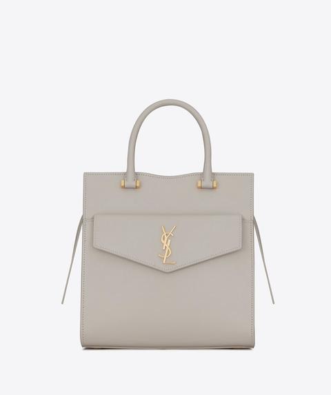 SaintLaurent_uptown small tote in grain de poudre embossed leather