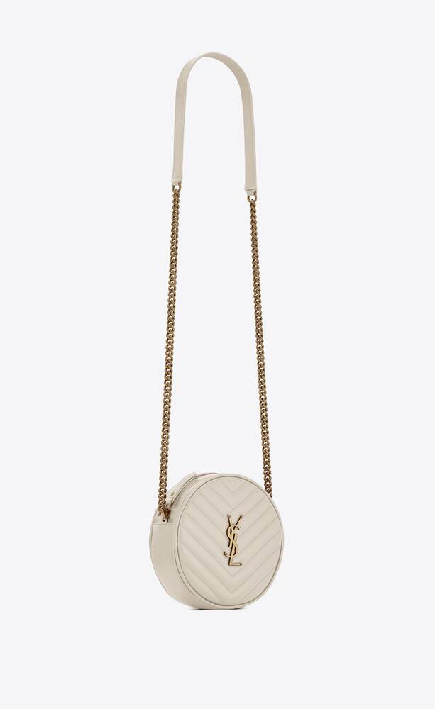 SaintLaurent_vinyle round camera bag in chevron-quilted smooth leather