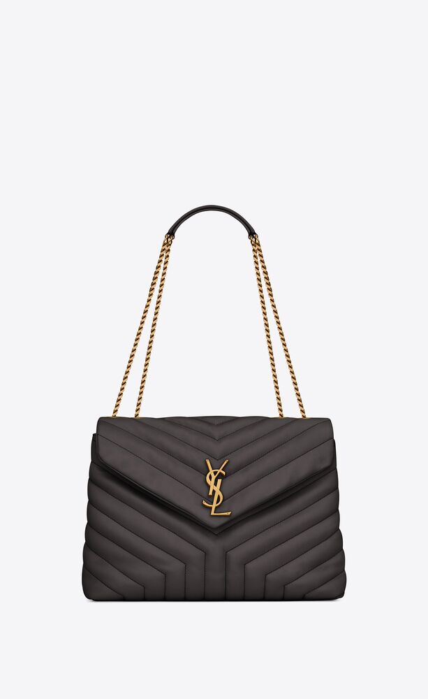 SaintLaurent_y 퀼트 처리된 가죽 소재의 loulou 미디엄백