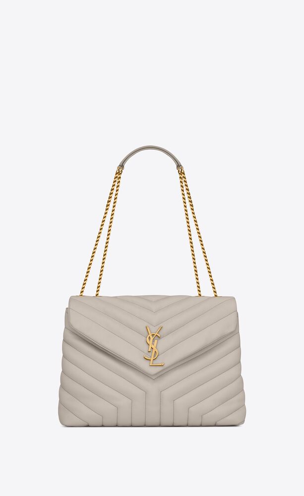 SaintLaurent_y 퀼트 처리된 가죽 소재의 loulou 미디엄백