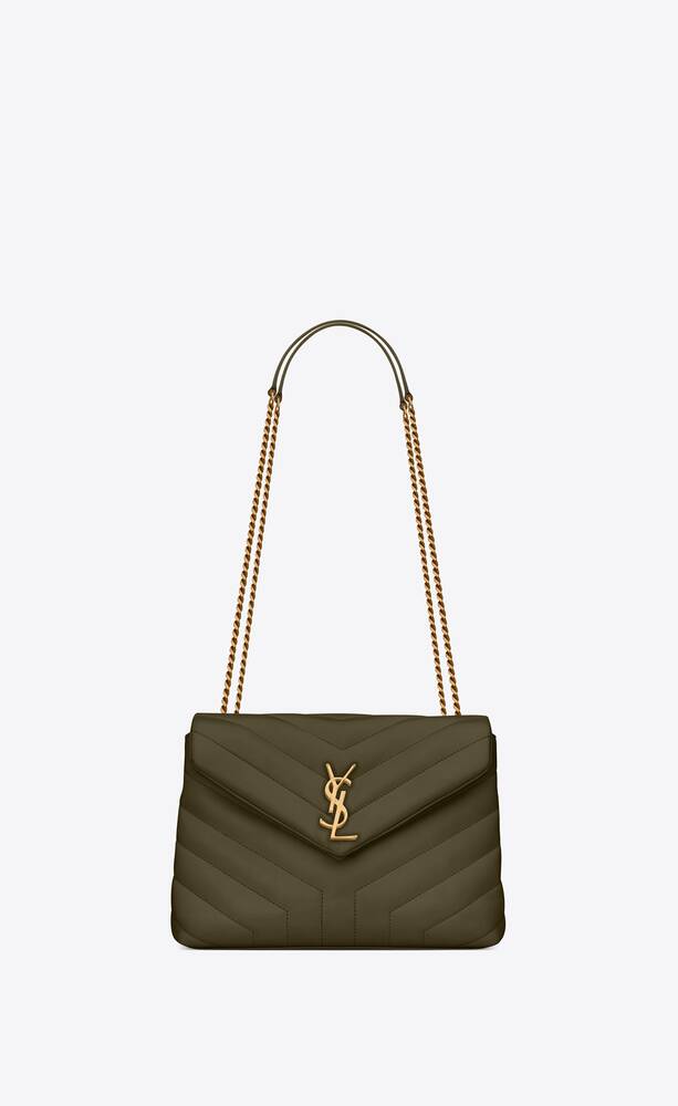 SaintLaurent_y 퀼트 처리된 가죽 소재의 loulou 스몰백