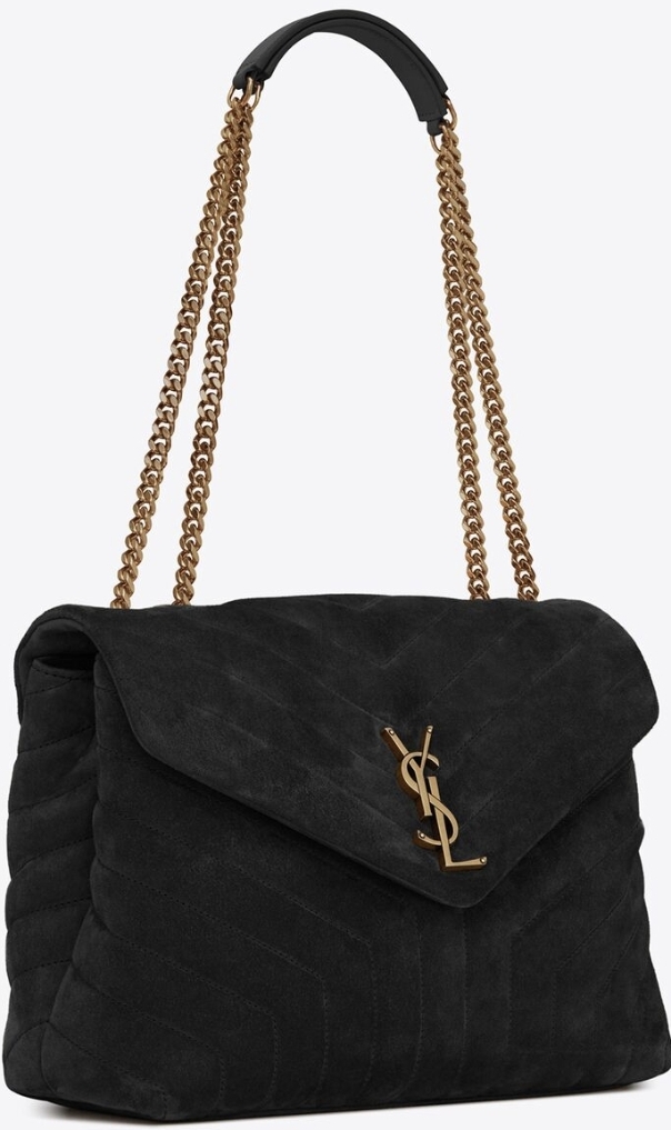 SaintLaurent_y 퀼트 처리된 스웨이드 소재의 loulou 미디엄백 thumbnail