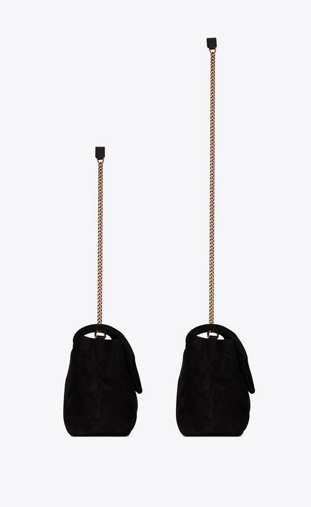 SaintLaurent_y 퀼트 처리된 스웨이드 소재의 loulou 스몰백