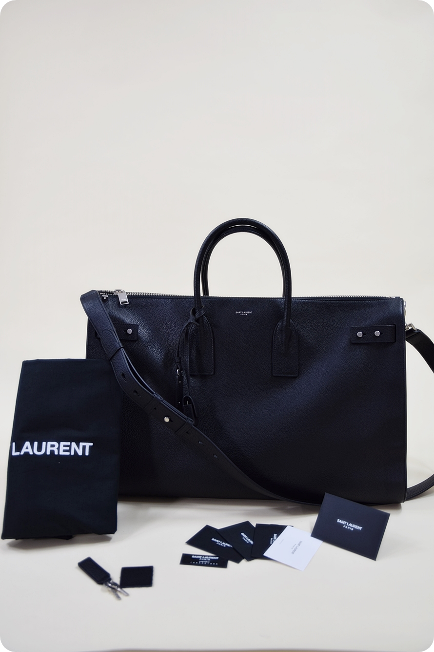 SaintLaurent_그레이 그레인드 가죽 소재의 라지 삭 드 주르 서플 48h 더플 백 thumbnail