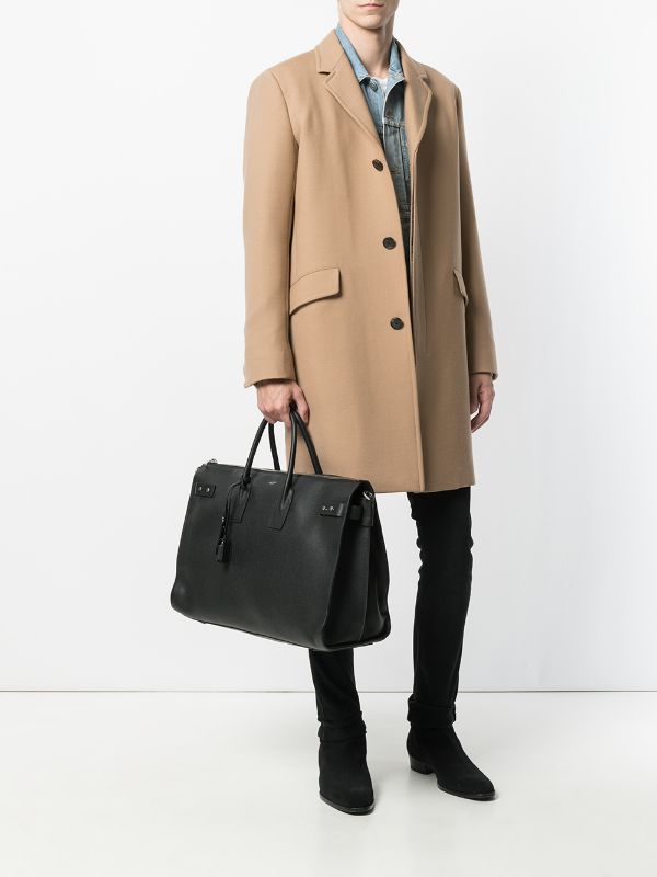 SaintLaurent_그레이 그레인드 가죽 소재의 라지 삭 드 주르 서플 48h 더플 백