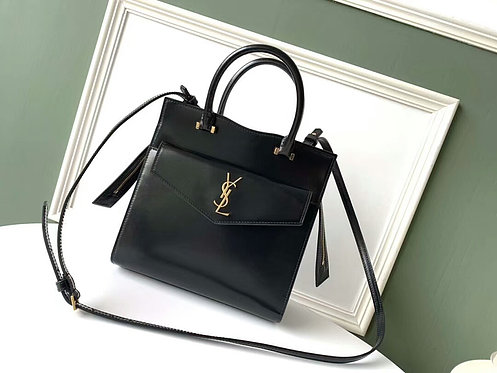 SaintLaurent_글레이즈드 가죽 소재의 스몰 업 타운 토트 백 thumbnail