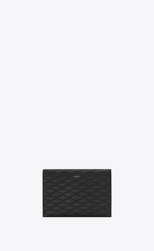 SaintLaurent_까레 퀼트 처리된 램스킨 소재의 샤데이 라지 앙브로프 파우치