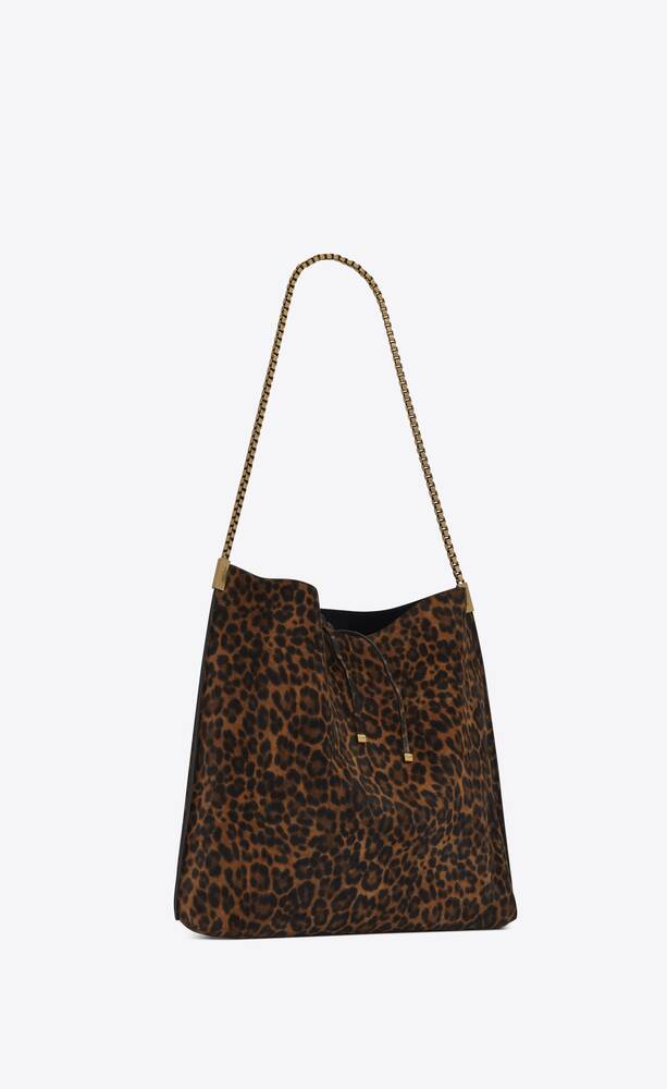 SaintLaurent_레오파드 프린트 스웨이드 소재의 수잔 미디엄 호보백