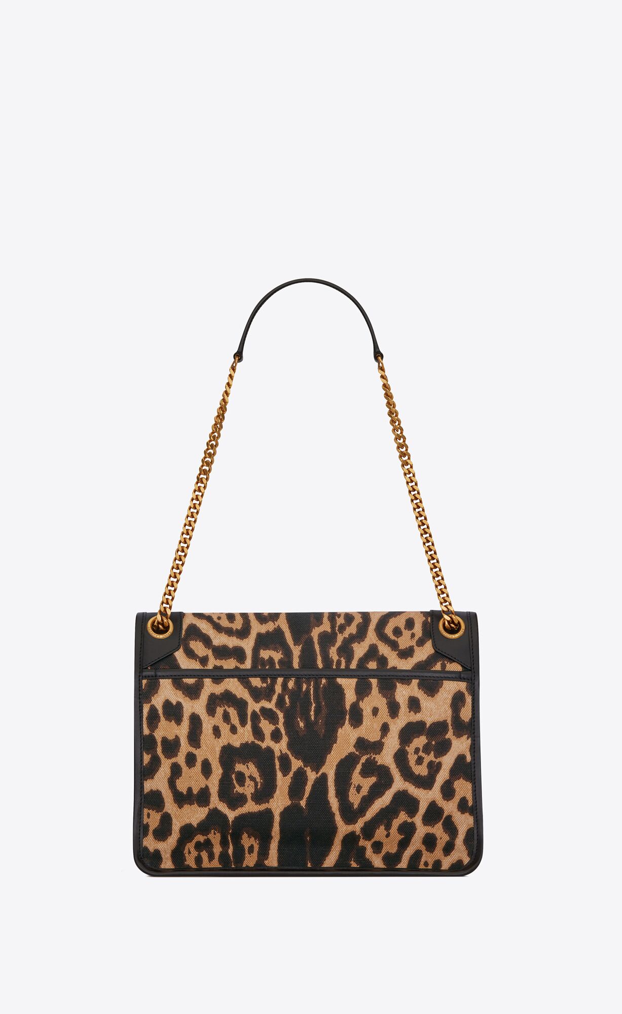 SaintLaurent_레오파드 프린트 캔버스와 스무스 가죽 소재의 niki 미디엄백