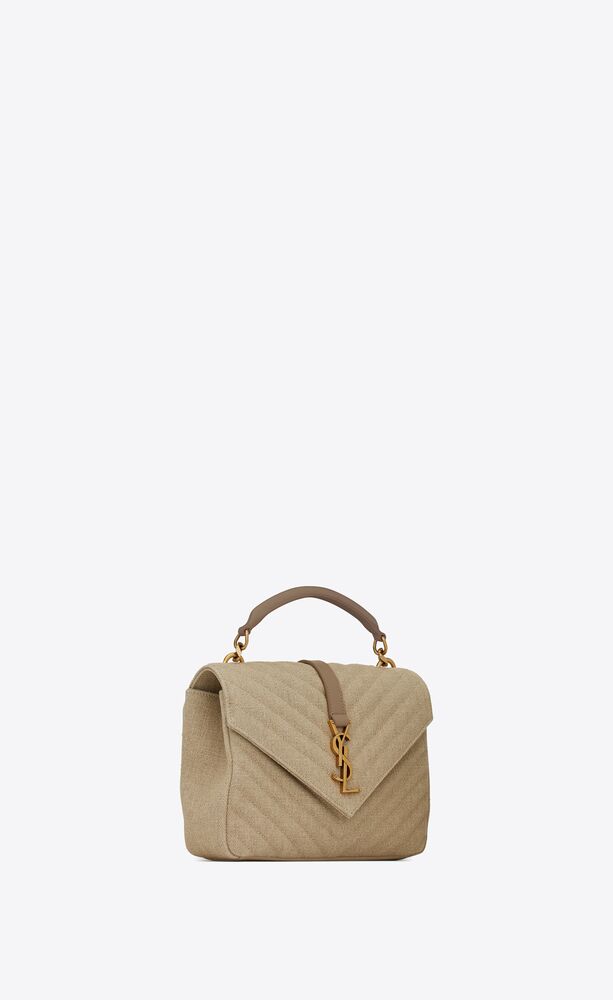 SaintLaurent_리넨 캔버스와 가죽 소재의 컬리지 미디엄 백