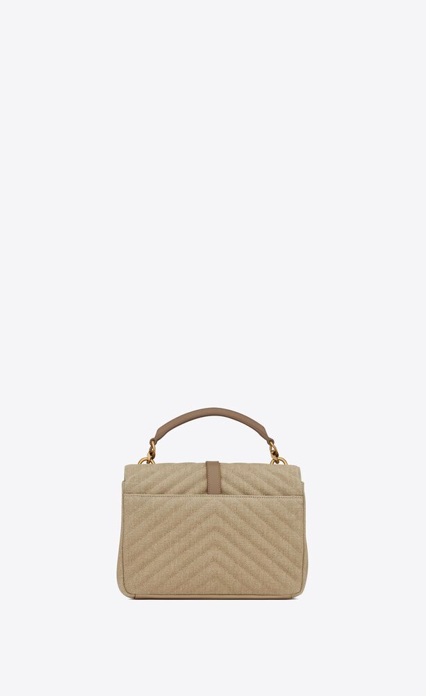SaintLaurent_리넨 캔버스와 가죽 소재의 컬리지 미디엄 백