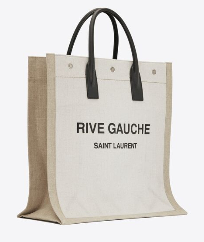SaintLaurent_린넨과 코튼 소재의 리브 고시 n s 쇼퍼백