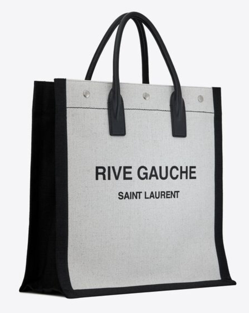 SaintLaurent_린넨과 코튼 소재의 리브 고시 n s 쇼퍼백