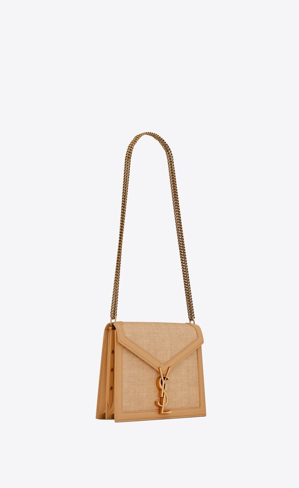 SaintLaurent_마이크로 라피아와 박스 생 로랑 가죽 소재의 cassandra 모노그램 클래스프 백