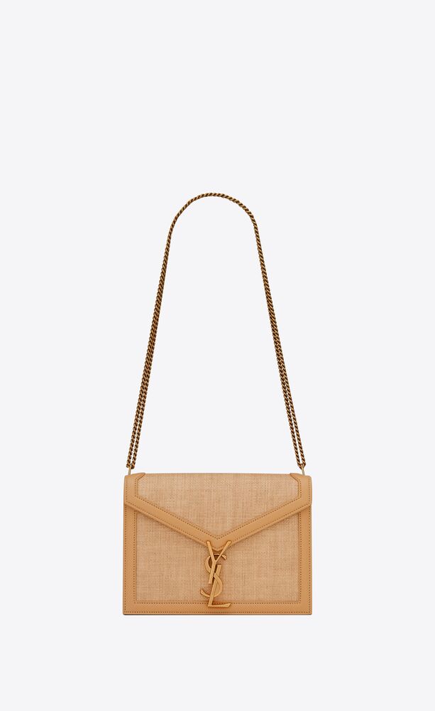 SaintLaurent_마이크로 라피아와 박스 생 로랑 가죽 소재의 cassandra 모노그램 클래스프 백