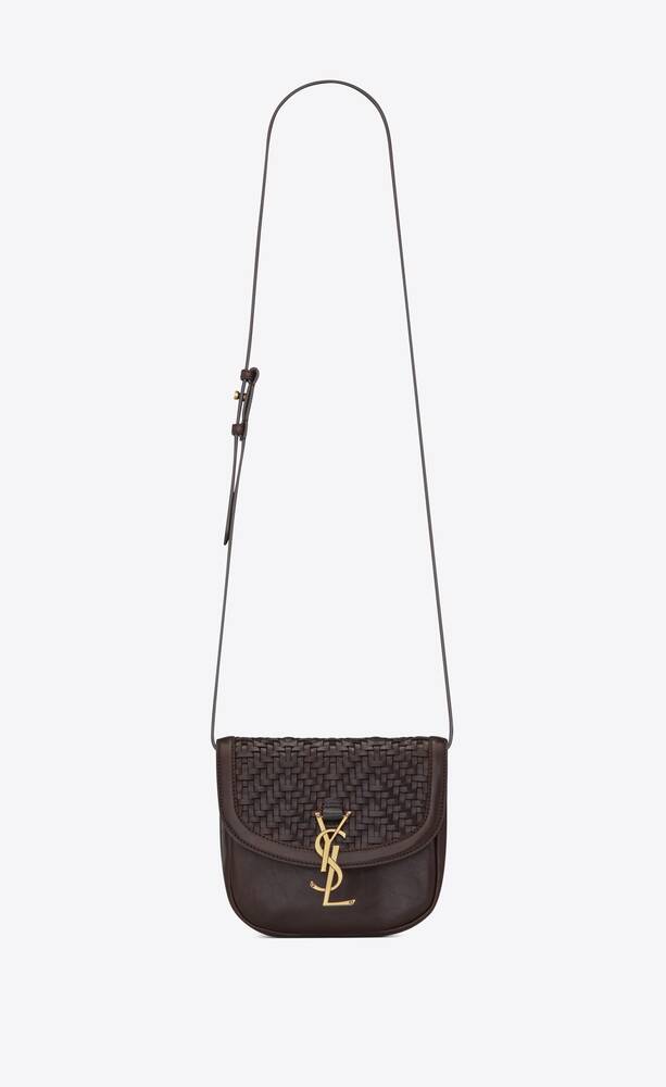 SaintLaurent_매트 가죽과 매트 우븐 가죽 소재의 카이아 스몰 샤첼백