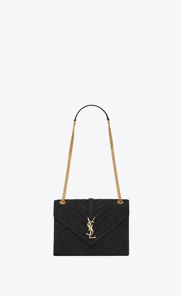 SaintLaurent_믹스 마틀라세 스웨이드 소재의 envelope 미디엄백