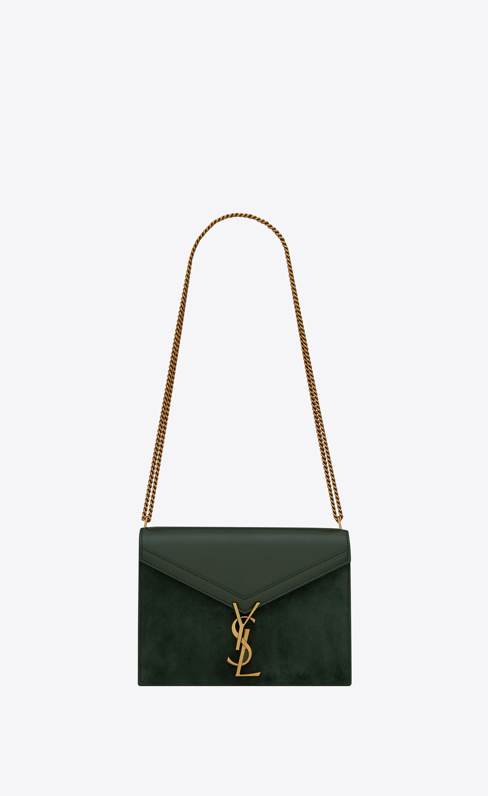 SaintLaurent_박스 생 로랑 가죽 및 스웨이드 소재의 cassandra 모노그램 클래스프 백