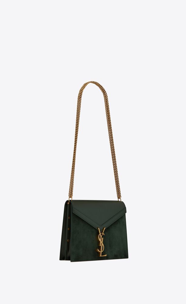 SaintLaurent_박스 생 로랑 가죽 및 스웨이드 소재의 cassandra 모노그램 클래스프 백