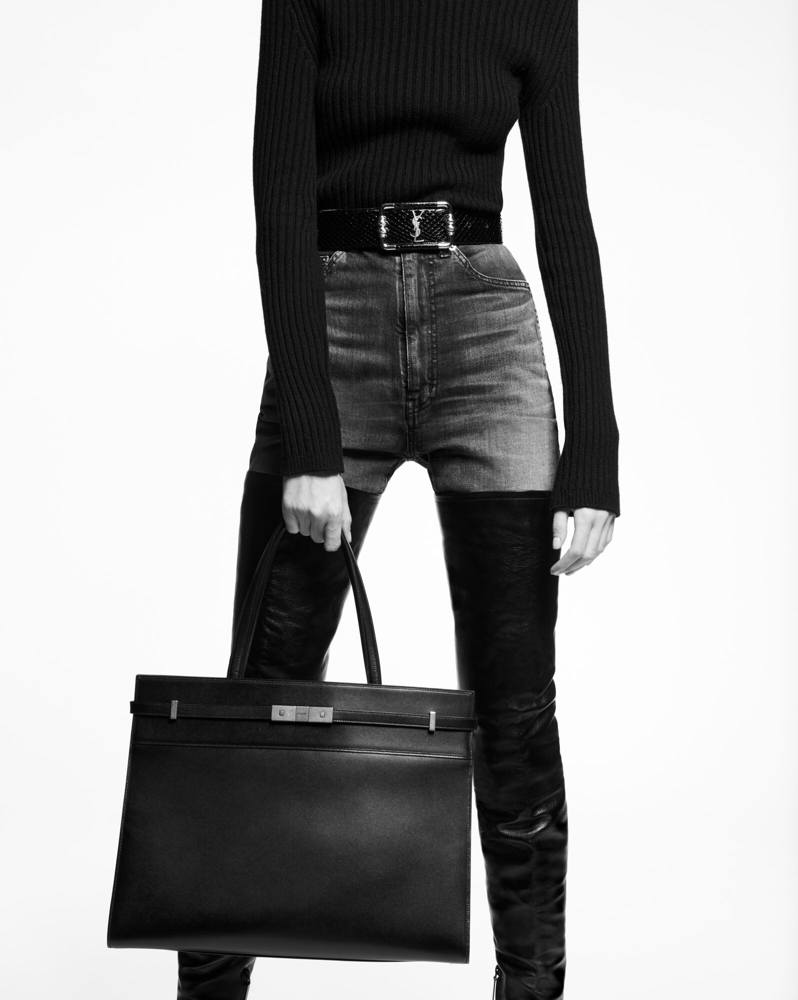 SaintLaurent_박스 생로랑 가죽 소재의 manhattan 미디엄 쇼퍼백 thumbnail