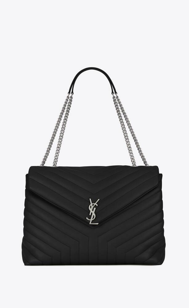 SaintLaurent_블랙 “y” 마틀라세 가죽 소재의 클래식 라지 모노그램 생 로랑 엔벨로프 사첼 백