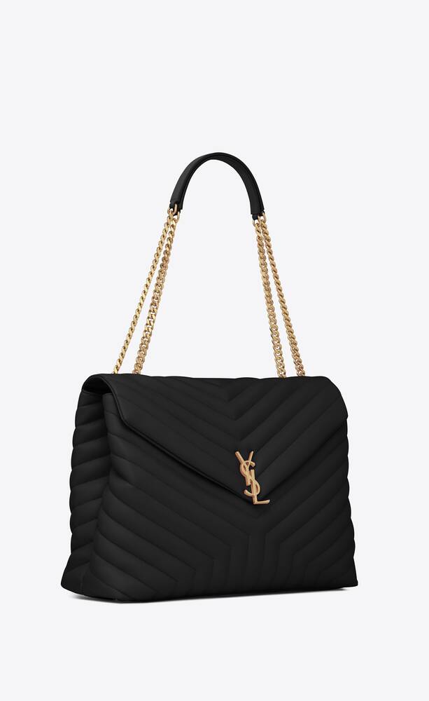 SaintLaurent_블랙 “y” 마틀라세 가죽 소재의 클래식 라지 모노그램 생 로랑 엔벨로프 사첼 백