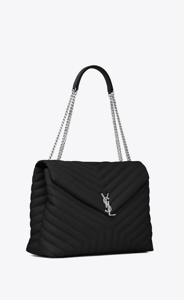 SaintLaurent_블랙 “y” 마틀라세 가죽 소재의 클래식 라지 모노그램 생 로랑 엔벨로프 사첼 백