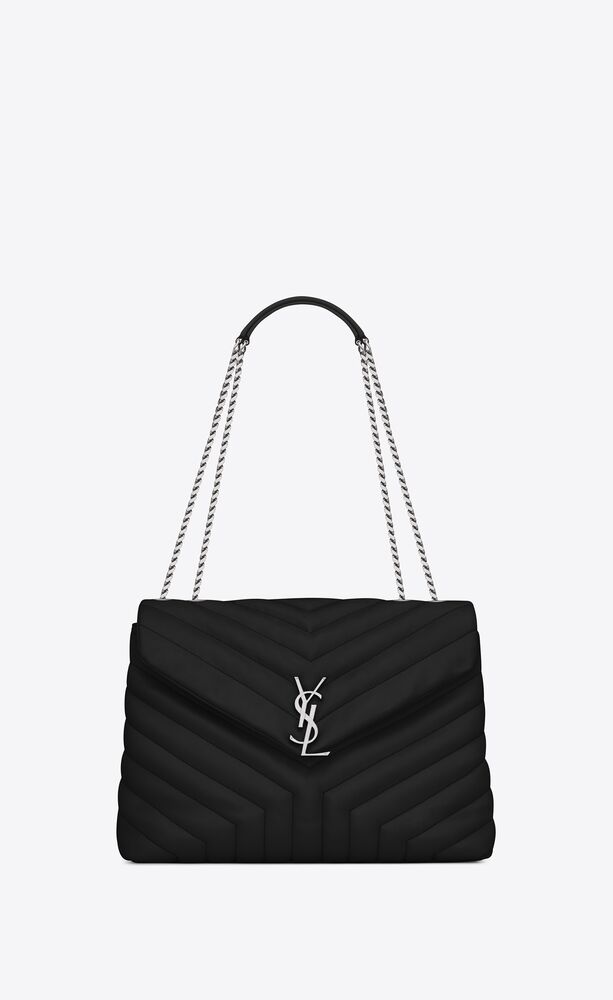 SaintLaurent_블랙 “y” 마틀라세 가죽 소재의 클래식 미디엄 모노그램 생 로랑 엔벨로프 사첼 백