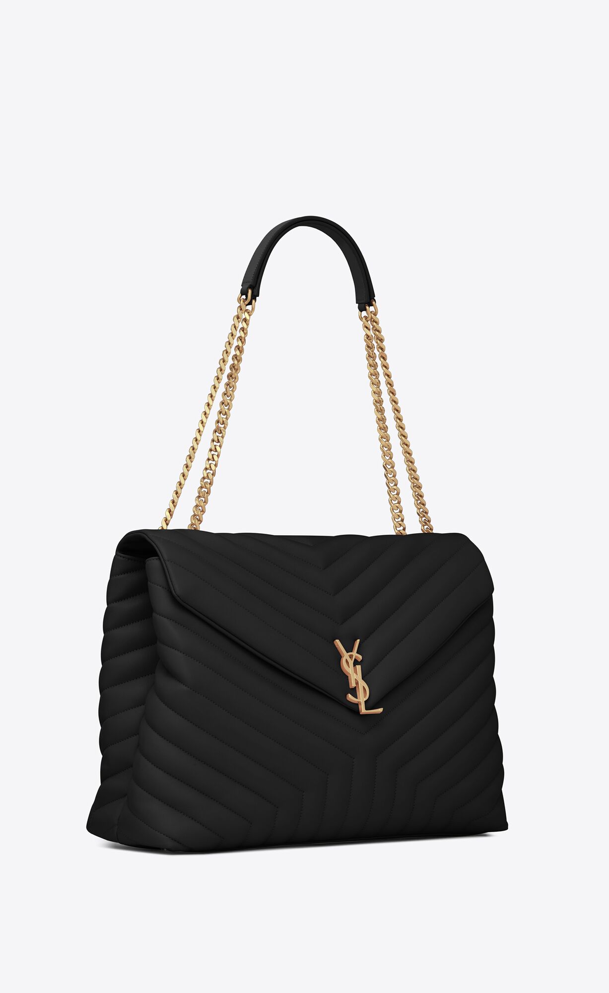 SaintLaurent_블랙 “y” 마틀라세 가죽 소재의 클래식 미디엄 모노그램 생 로랑 엔벨로프 사첼 백