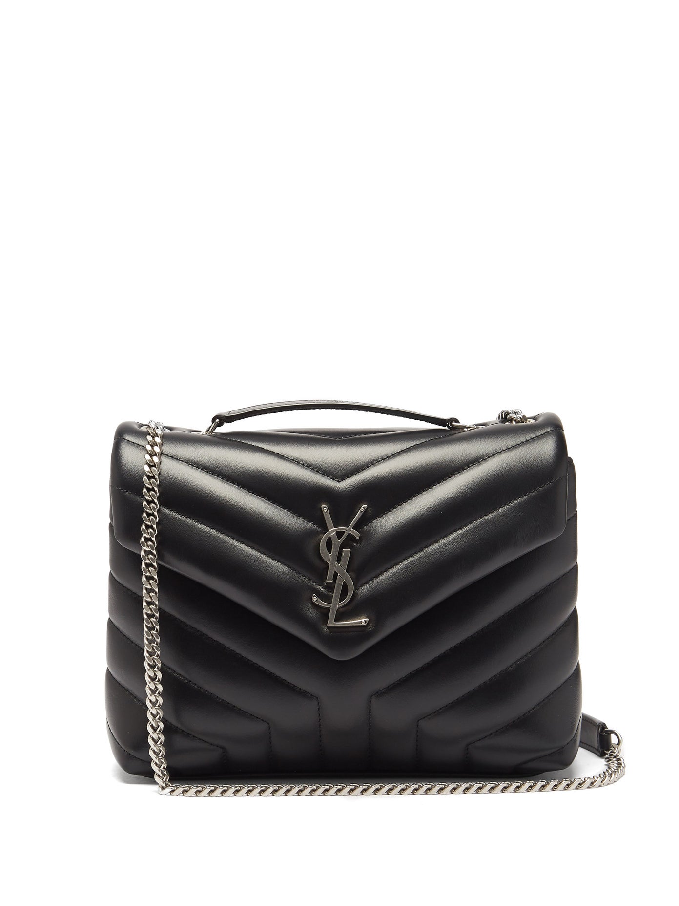 SaintLaurent_블랙 “y” 퀼티드 가죽 소재의 스몰 루루 체인 백 thumbnail