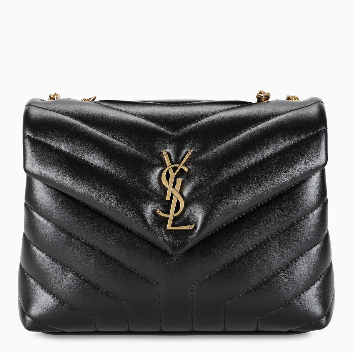 SaintLaurent_블랙 “y” 퀼티드 가죽 소재의 스몰 루루 체인 백